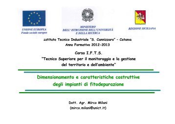 Dimensionamento e caratteristiche costruttive degli impianti di ...