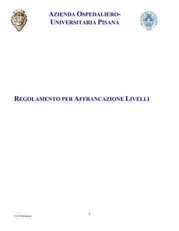 Regolamento Livelli - Azienda Ospedaliero-Universitaria Pisana