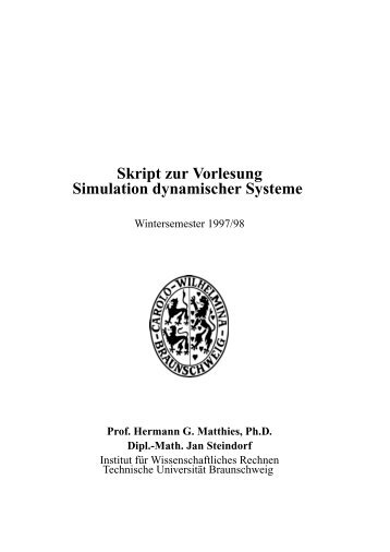 Skript zur Vorlesung Simulation dynamischer Systeme - Institut fÃƒÂ¼r ...