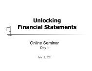 Unlocking Financial Statements - Reynolds Center for Business ...