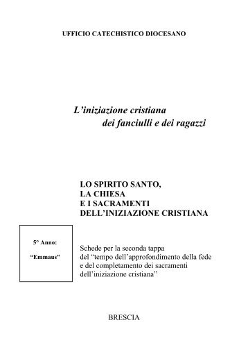 Schede per gli incontri (Sussidio).pdf - Diocesi di Brescia