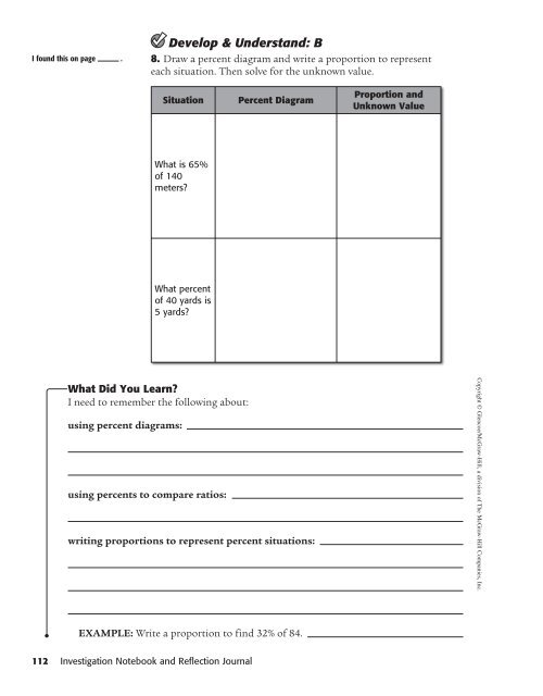 Investigation Notebook and Reflection Journal - McGraw-Hill Higher ...