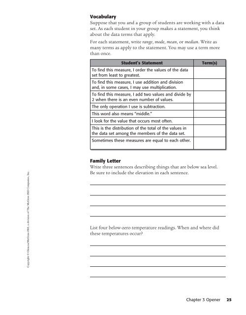 Investigation Notebook and Reflection Journal - McGraw-Hill Higher ...