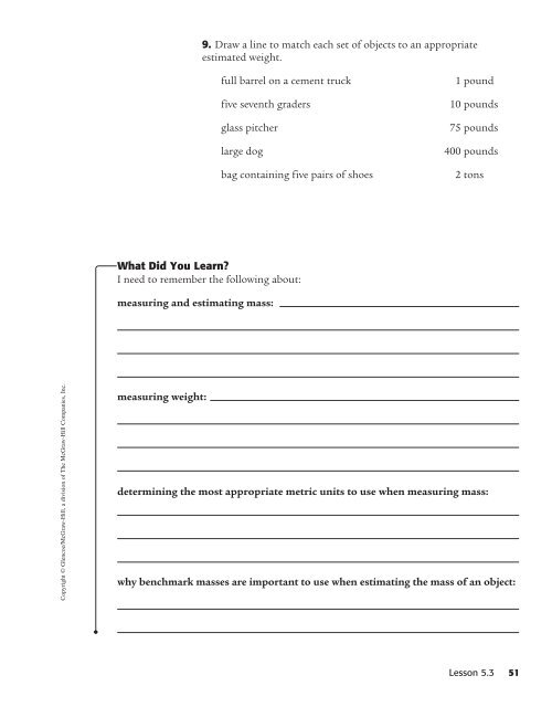 Investigation Notebook and Reflection Journal - McGraw-Hill Higher ...