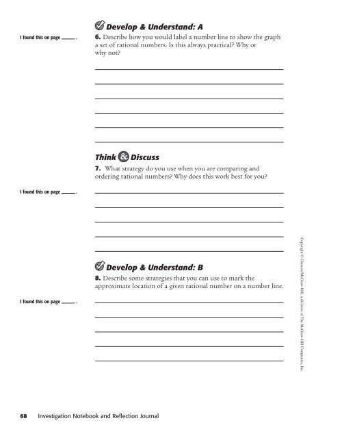 Investigation Notebook and Reflection Journal - McGraw-Hill Higher ...