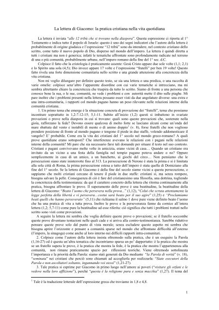 La Lettera Di Giacomo La Parola Nella Vita