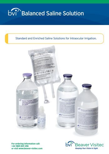 Balanced Saline Solution Product Sheet - Beaver-Visitec International