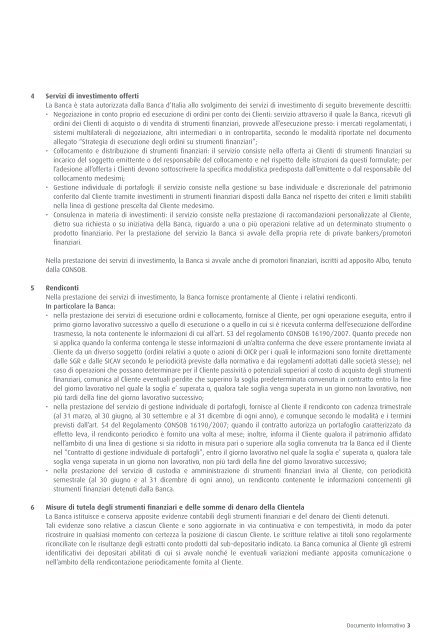 documento informativo sui servizi di investimento - Banca Finnat