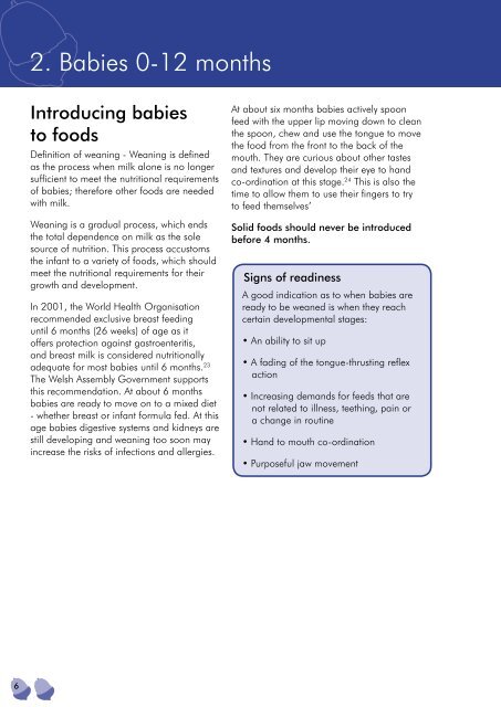 Food and Health Guidelines - Torfaen Family Information Service