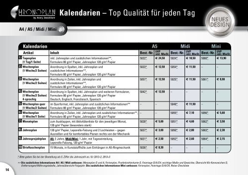 Kalendarien & Organisationshilfen - Avery