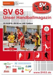 Unser Handballmagazin - SV 63 Brandenburg-West eV