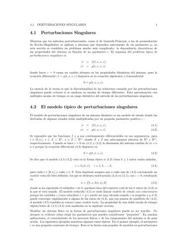 Apunte sobre perturbaciones singulares