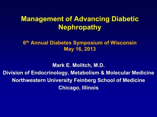 Management of Advancing Diabetic Nephropathy - Medical College ...