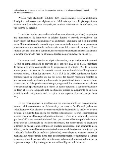 ineficacia de actos en el âperÃ­odo de sospechaâ - Indecopi