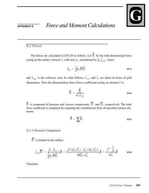 Appendix G Force And Moment Calculations Cfl3d