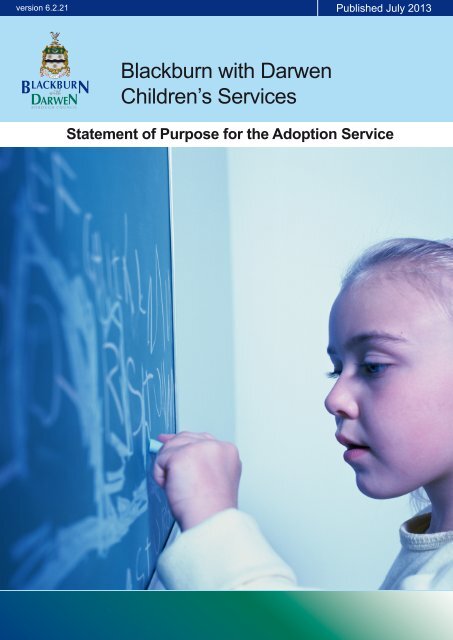 Adoption Statement of Purpose - Blackburn with Darwen Children's ...