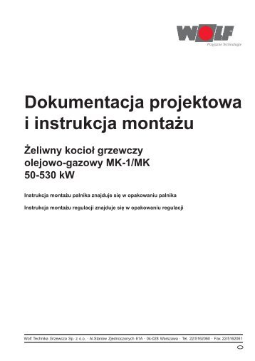 Dokumentacja projektowa i instrukcja montażu - Wolf