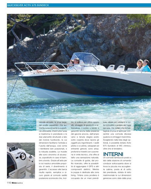 Prova Activ 675 Sundeck - Rivista: Motonautica - Quicksilver Boats