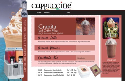 cappuccine granita /frappé powders - Colony Coffee & Tea