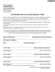 Sponsored Group Access Authorization Form - New York University ...