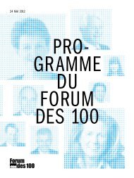 Programme (livret, PDF) - Forum des 100