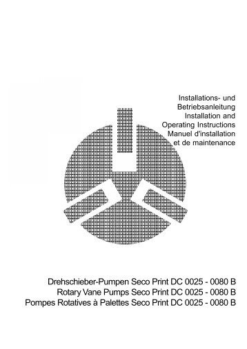 Drehschieber-Pumpen Seco Print DC 0025 - 0080 ... - Vakuum pumpe