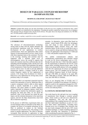 Design of Parallel Coupled Microstrip Bandpass Filter - IRNet Explore