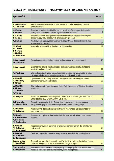 zeszyty problemowe – maszyny elektryczne nr 77/2007 - Komel