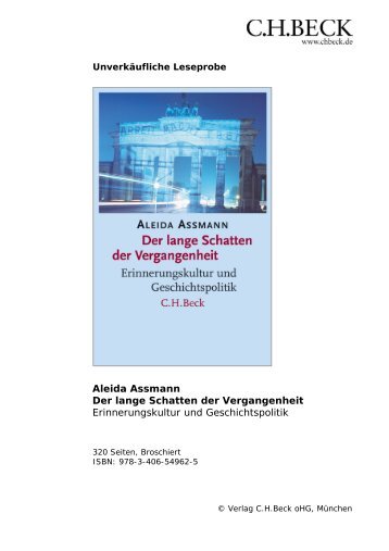 Aleida Assmann Der lange Schatten der Vergangenheit - C.H. Beck