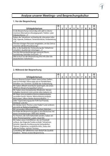 Analyse unserer Meetings- und Besprechungskultur