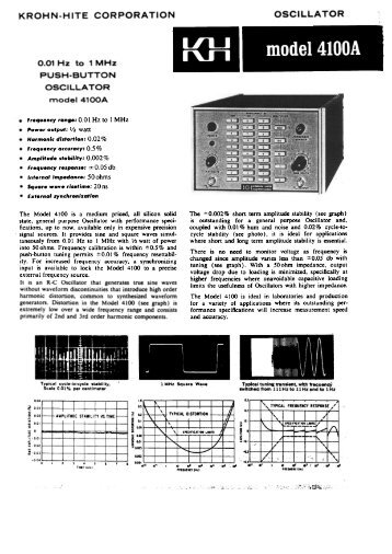 KROHN-HITE . - Helmut Singer Elektronik