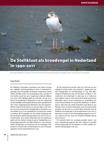 De Steltkluut als broedvogel in Nederland in 1990-2011 - SOVON ...