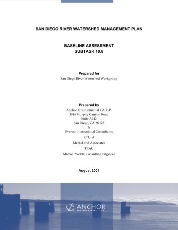 san diego river watershed management plan baseline assessment
