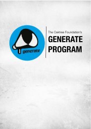 Generate Prospectus Program Two 2013 - The Oaktree Foundation