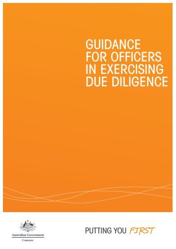 Guidance for officers in exercising due diligence [PDF ... - Comcare