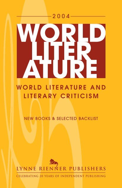 world literature and literary criticism - Lynne Rienner Publishers