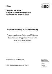 Rede des BDI-PrÃƒÂ¤sidenten JÃƒÂ¼rgen R. Thumann - Wuppertaler Kreis eV