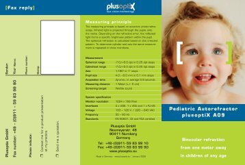 Pediatric Autorefractor plusoptiX A09 - Optimed