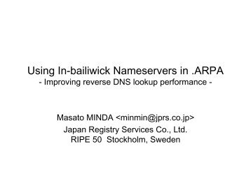 Using In-bailiwick Nameservers in .ARPA