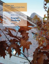 MPP/MPA Student Handbook 2011 - Gerald R. Ford School of ...