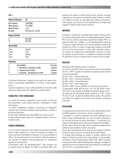 Vol. XXXIV Suppl. 2 - Giornale Italiano di Ortopedia e Traumatologia