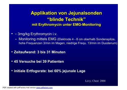 Applikation von Jejunalsonden - AKE