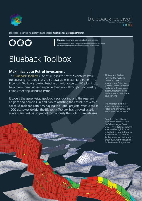 Blueback Toolbox - Ocean - Schlumberger