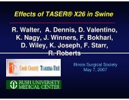 Effects of TASERÂ® X26 in Swine R. Walter, A. Dennis, D. Valentino ...