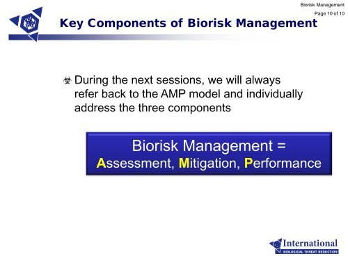 Biorisk Management - Sandia National Laboratories