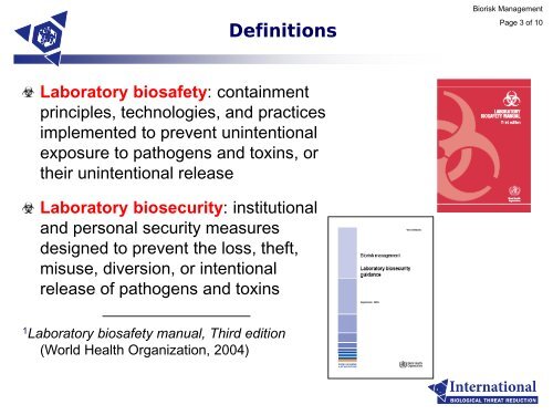 Biorisk Management - Sandia National Laboratories