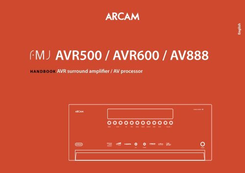 AVR500 / AVR600 / AV888 - Arcam