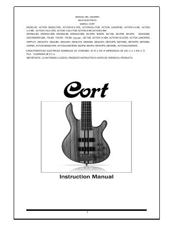 MANUAL DEL USUARIO BAJO ELECTRICO MARCA: CORT ...