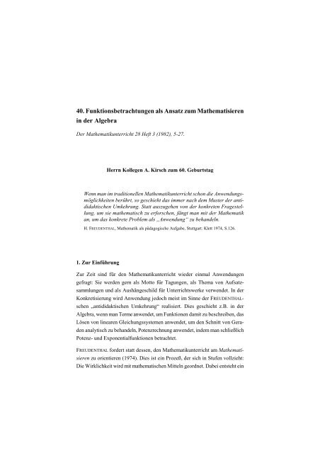 40. Funktionsbetrachtungen als Ansatz zum Mathematisieren in der ...