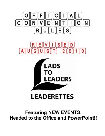 Rules Book - Lads to Leaders